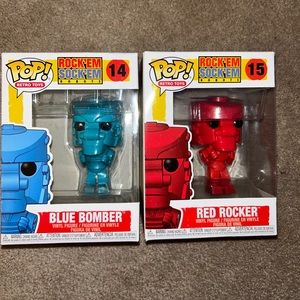 Blue Bomber & Red Rocket Funko pop bundle